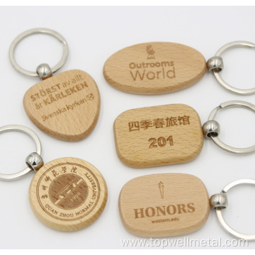 Wooden Key Tag with Split Ring